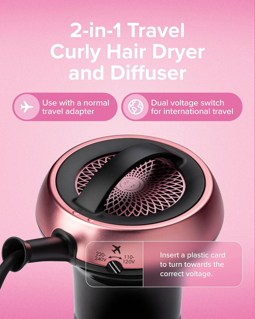 Secador de Pelo Bellissima Diffon Worldwide con Difusor para Cabell...