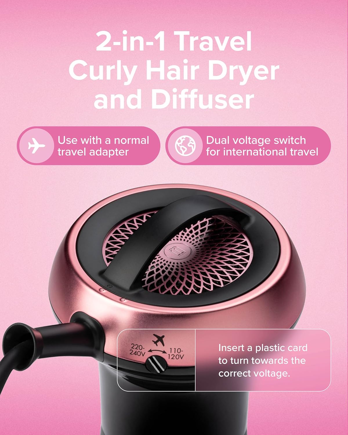 Secador de Pelo Bellissima Diffon Worldwide con Difusor para Cabell...