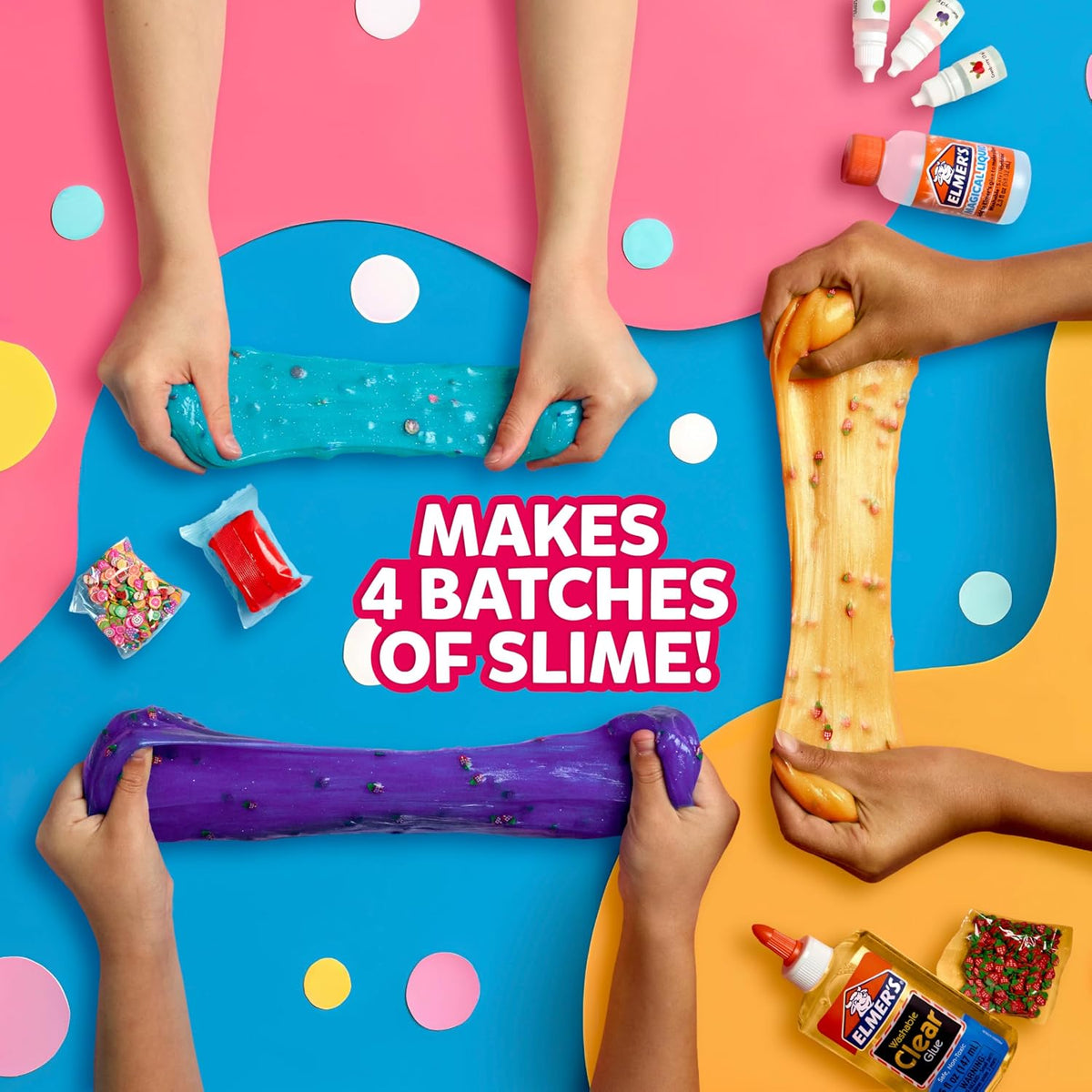 Kit de Slime Fruity Fusion de Elmer's, Incluye Elmer's Clear Glue, Activador Mágico de Slime Líquido, Pigmentos de Arcilla para Color, Aromas, Tazón para Mezclar, Cuchara, Kit de 20 Piezas