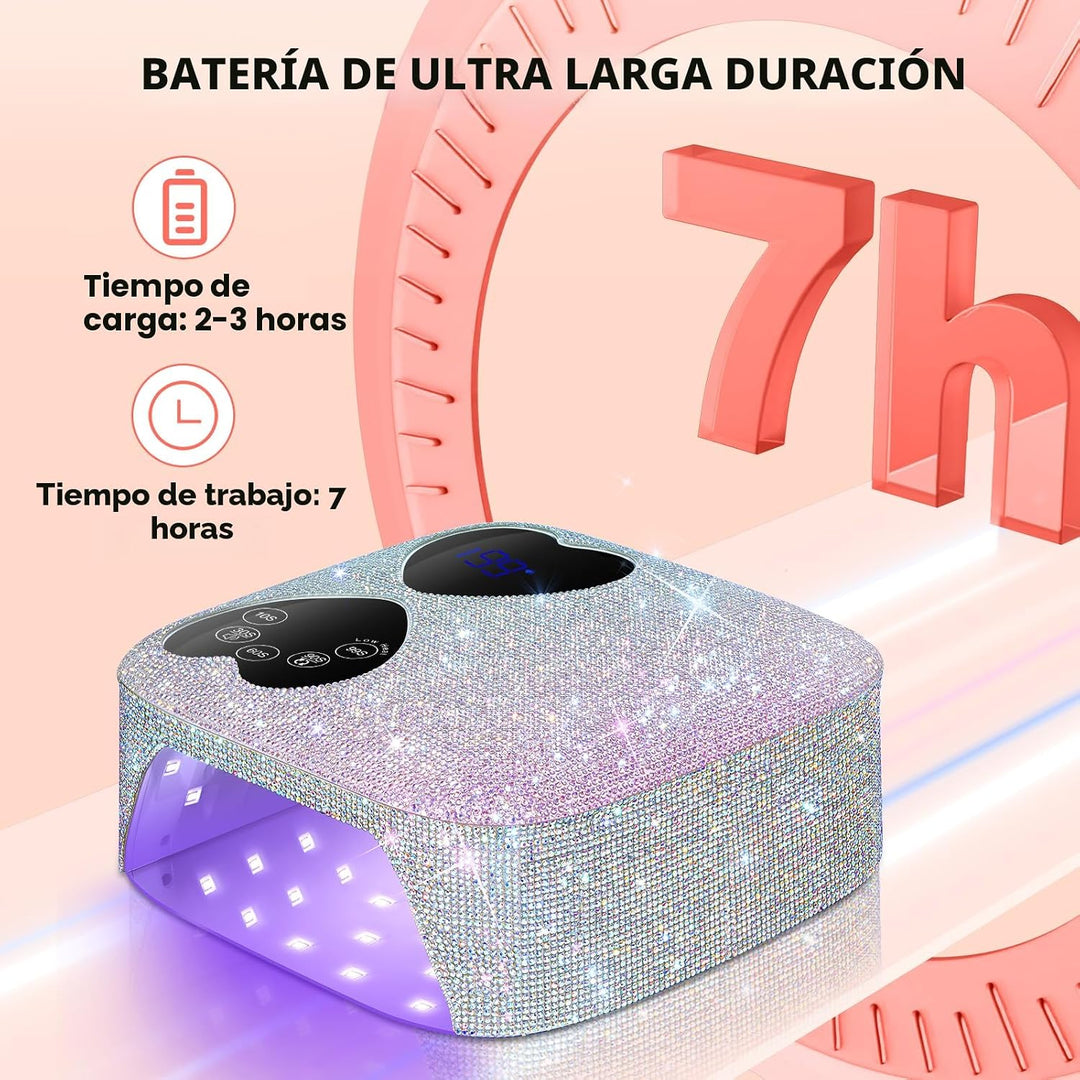 HUITINE - Lámpara de uñas LED UV, inalámbrica, 80 W, recargable, lu...