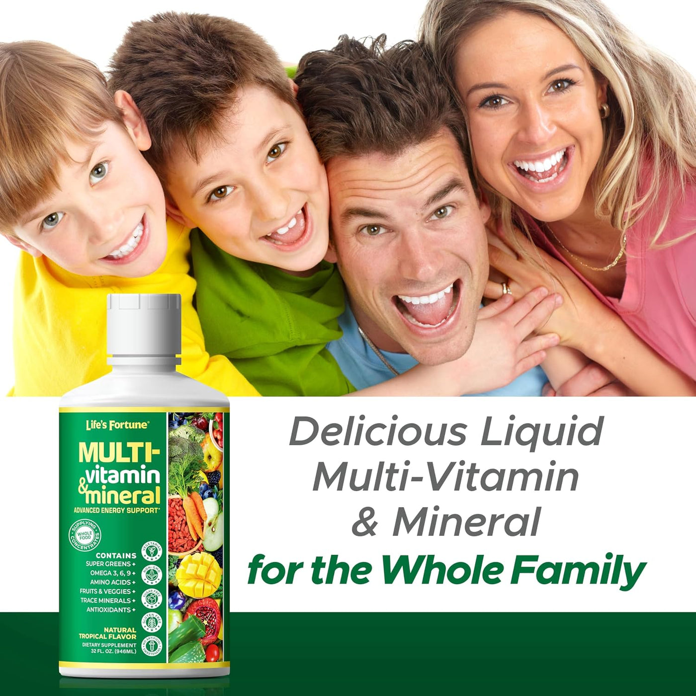 Life's Fortune Multivitamínico líquido para adultos, hombres y...