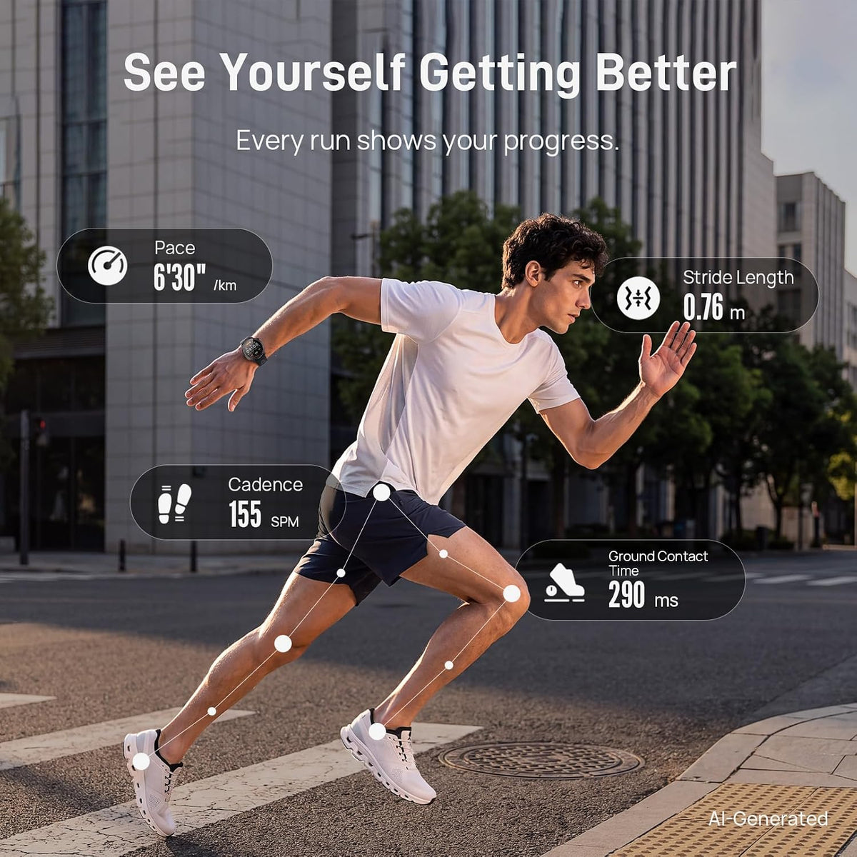 mibro AeroPace - Reloj inteligente con GPS para correr, ligero, 1.732 in