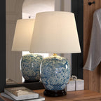Lámpara Red Lantern Lámpara clásica de tarro de porcelana azul y blanca de 20"