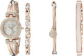 Anne Klein - Juego de reloj tipo pulsera con cristales de primera calidad y pulsera acentuada con cristales para mujer, AK/2238