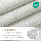 Joydeco Cortinas opacas para dormitorio, 84 pulgadas de largo, 100% bloqueo de luz, juego de 2 paneles de cortinas blancas, cortinas de oscurecimiento de habitación con aislamiento térmico, textura de