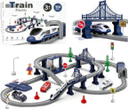 Juegos de trenes para niños 4-7, 104 piezas Trenes a pilas con pistas