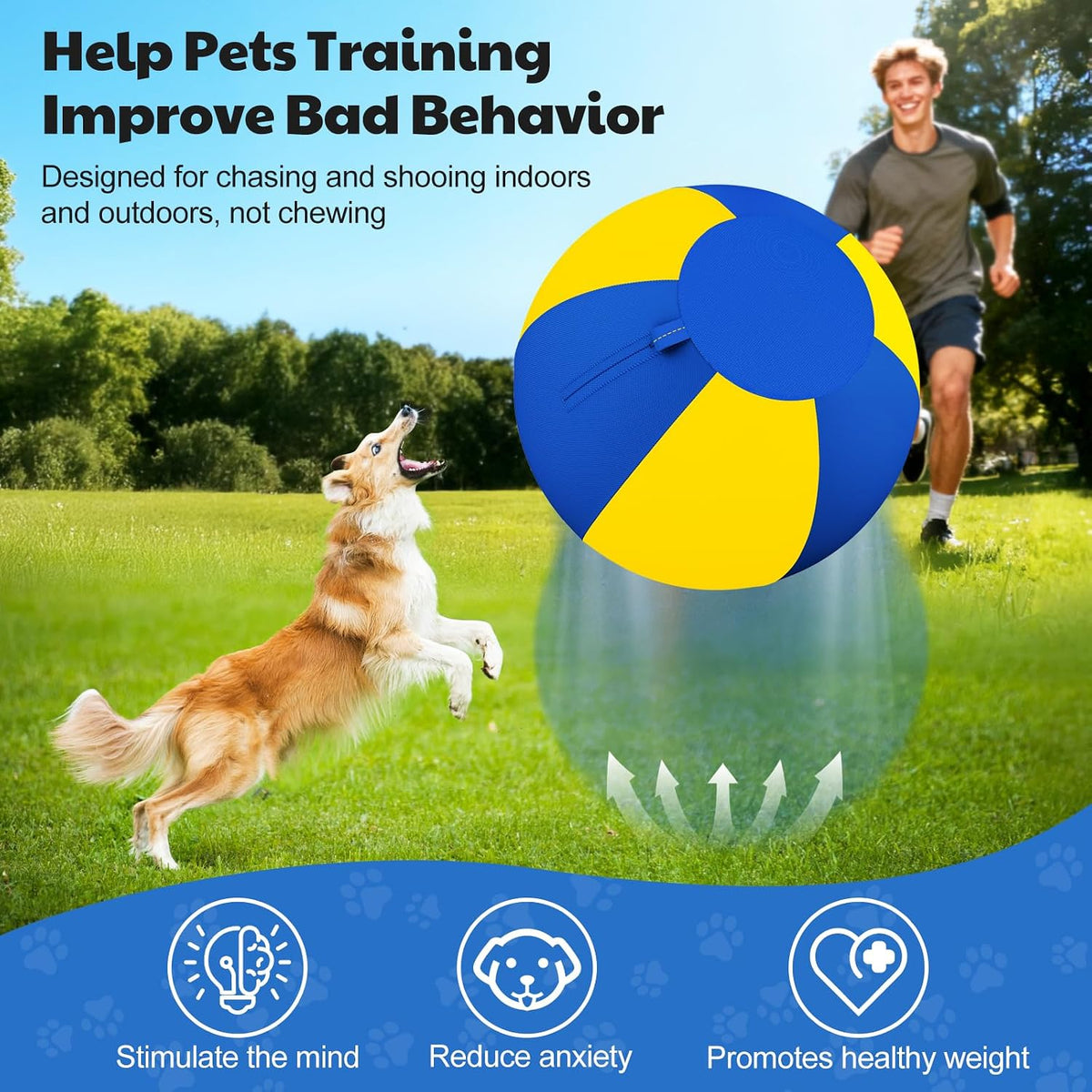 Happypaw 3.0 2026 - Pelota de pastor para perros de 18 pulgadas, resistencia mejorada a la masticación y material resistente, equipo de agilidad de juguete para perros para pastores australianos