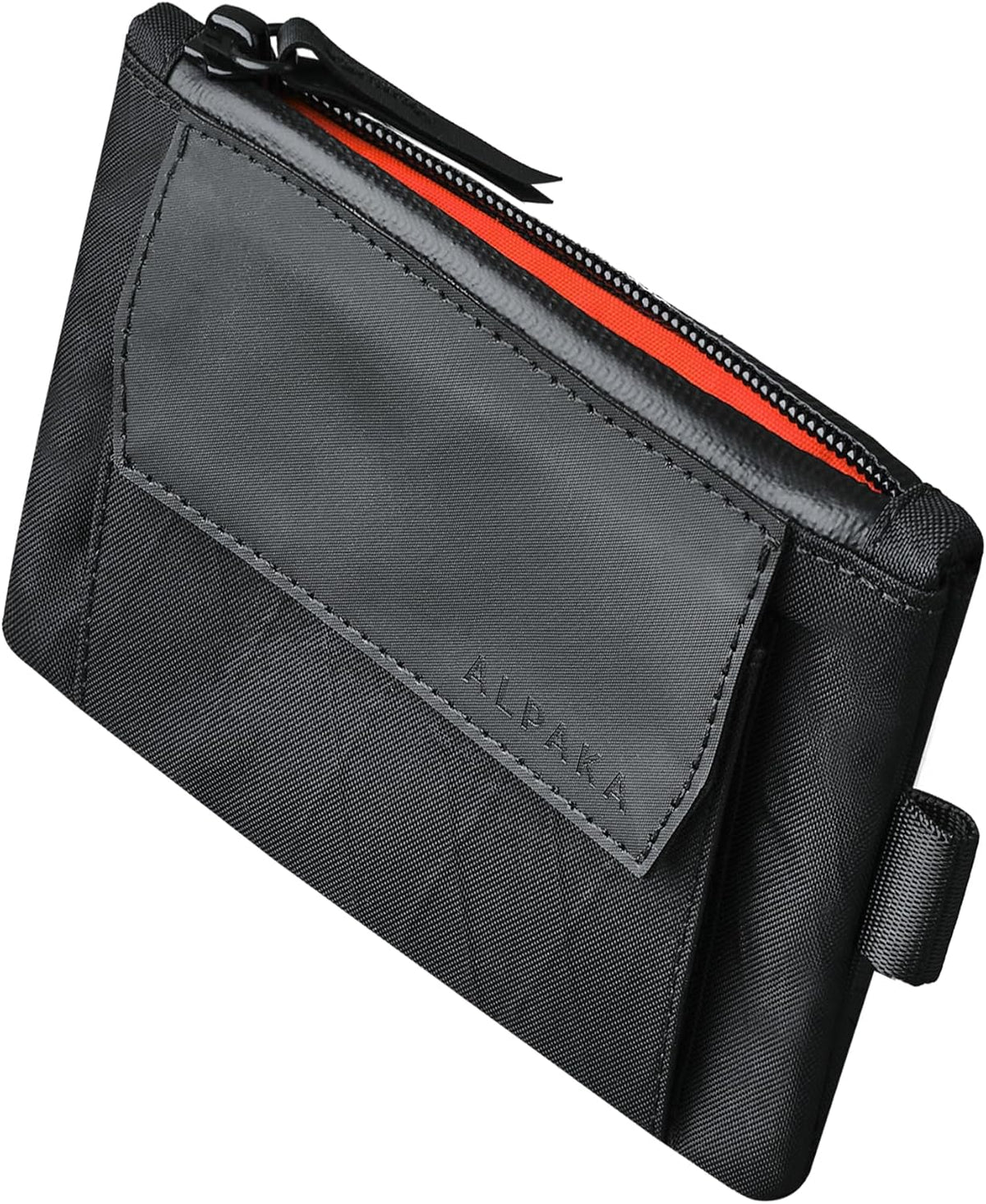 ALPAKA Zip Pouch Coin Compact RFID Bloqueo Cartera para hombre Negro