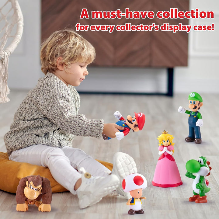 Mario Figures - Juego de 6 figuras de acción de Mario Bros, de PVC,...