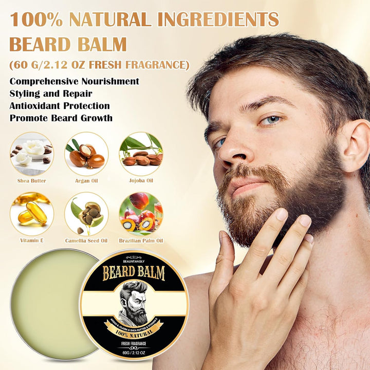 Kit de crecimiento de barba, juego de aseo con aceite de crecimient...