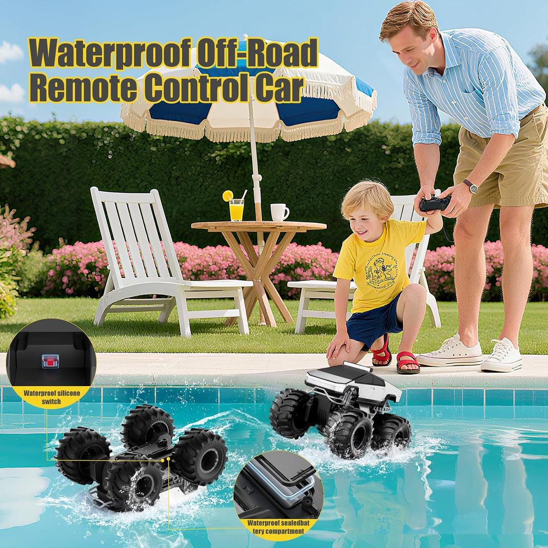 Coche de control remoto, 1:18 coches RC anfibios, camioneta todoter...