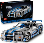 LEGO Technic 2 Fast 2 Furious Nissan Skyline GT-R (R34) Coche - Kit de bricolaje y juego de construcción para adultos - Modelo coleccionable de corredor callejero con función de derrape - Regalo para