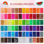 Quefe 72 Colors 15000 Pcs 5mm Fuse Beads Kit Melting Beads para Craft