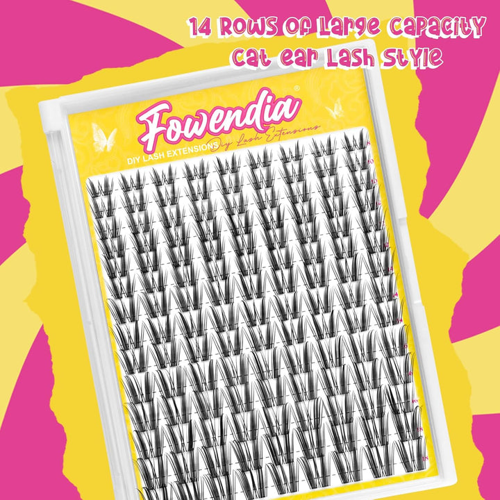 Fowendia Extensiones de racimos de pestañas Freya Manga, kit de ext...