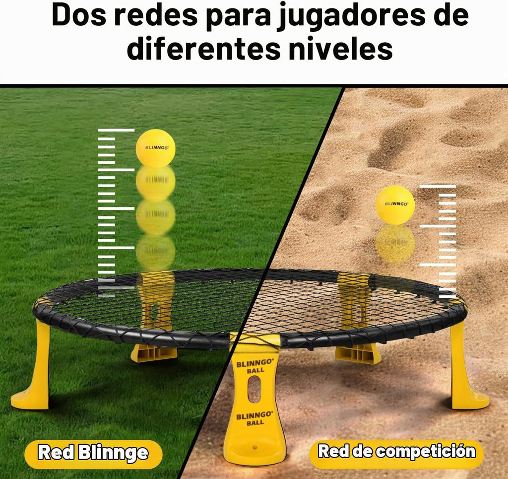 Roundnet Game Set con Balls y Patented Net, Lawn, Beach, Backyard Outdoor Game para Adults y Family