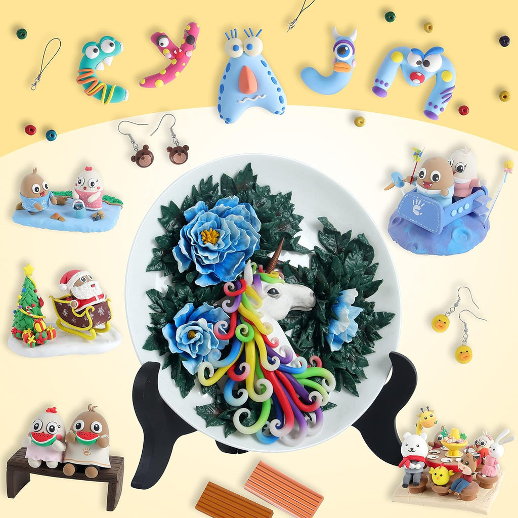 72 Colores de Arcilla Polimérica Kit, DIY Joyería Manualidades Regalos para Principiantes
