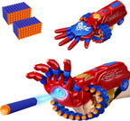 Pistola de juguete de dardos de espuma motorizada de superhéroe, accesorios