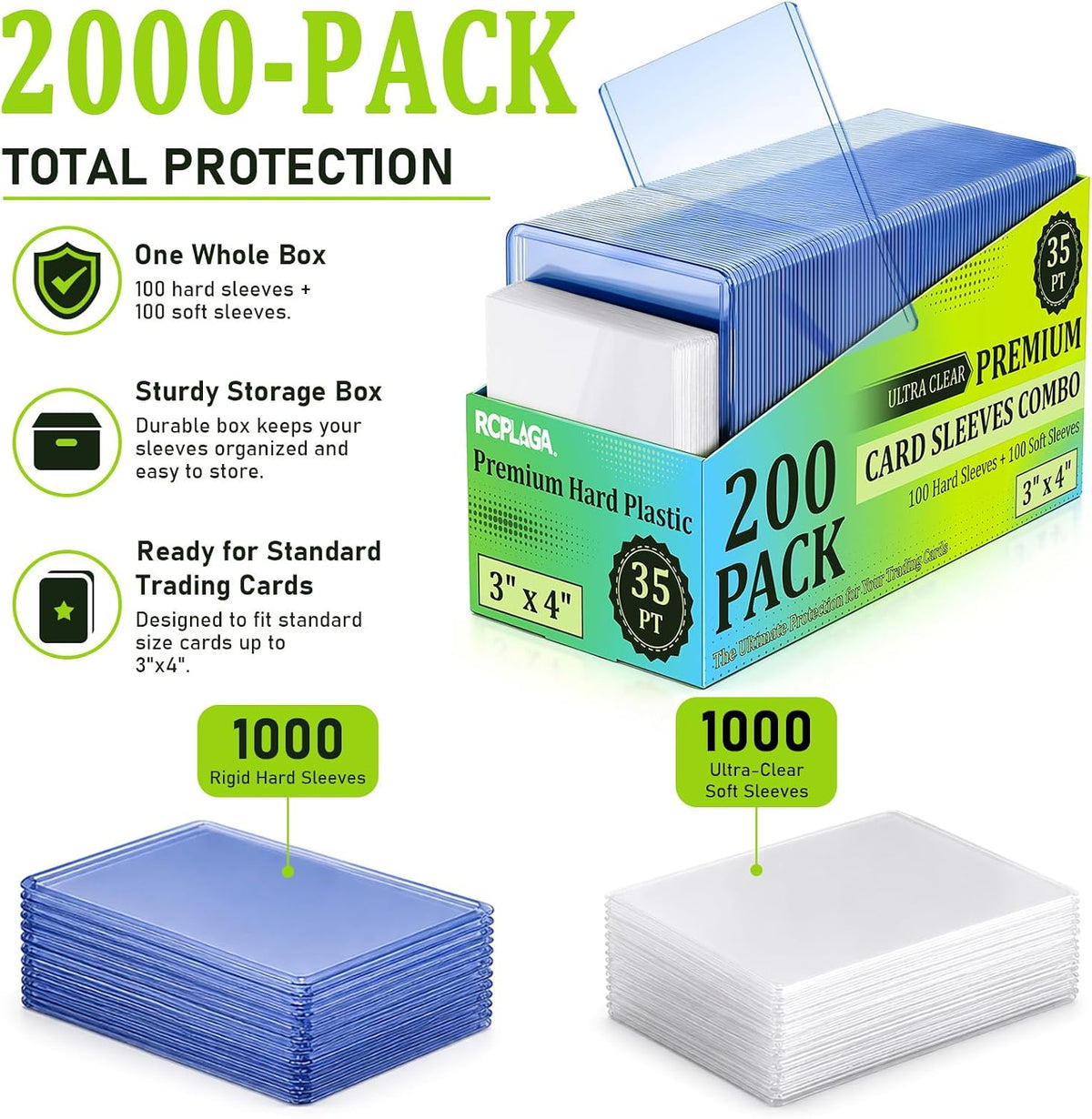 Fundas para tarjetas de plástico duro, soporte para tarjetas