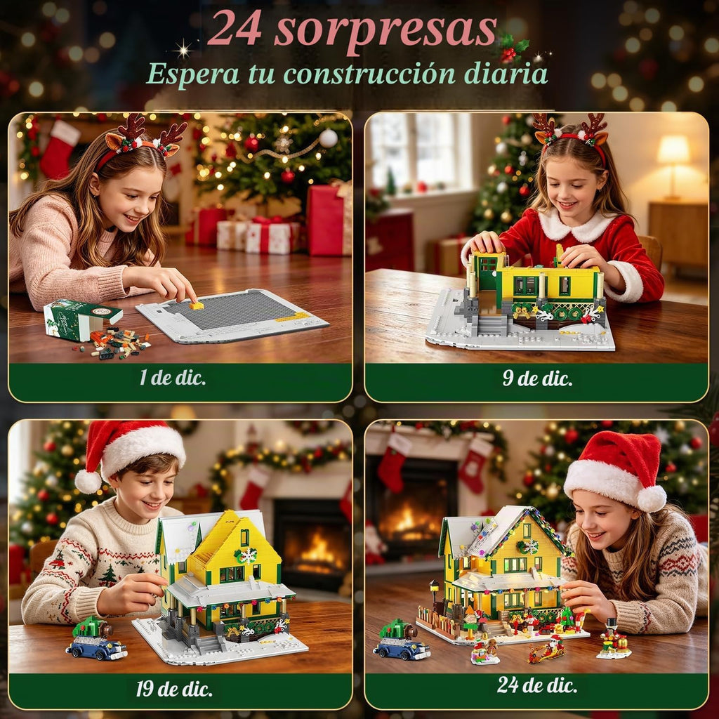 INSOON Calendario de Adviento 2026 Casa de Navidad Mini juego de