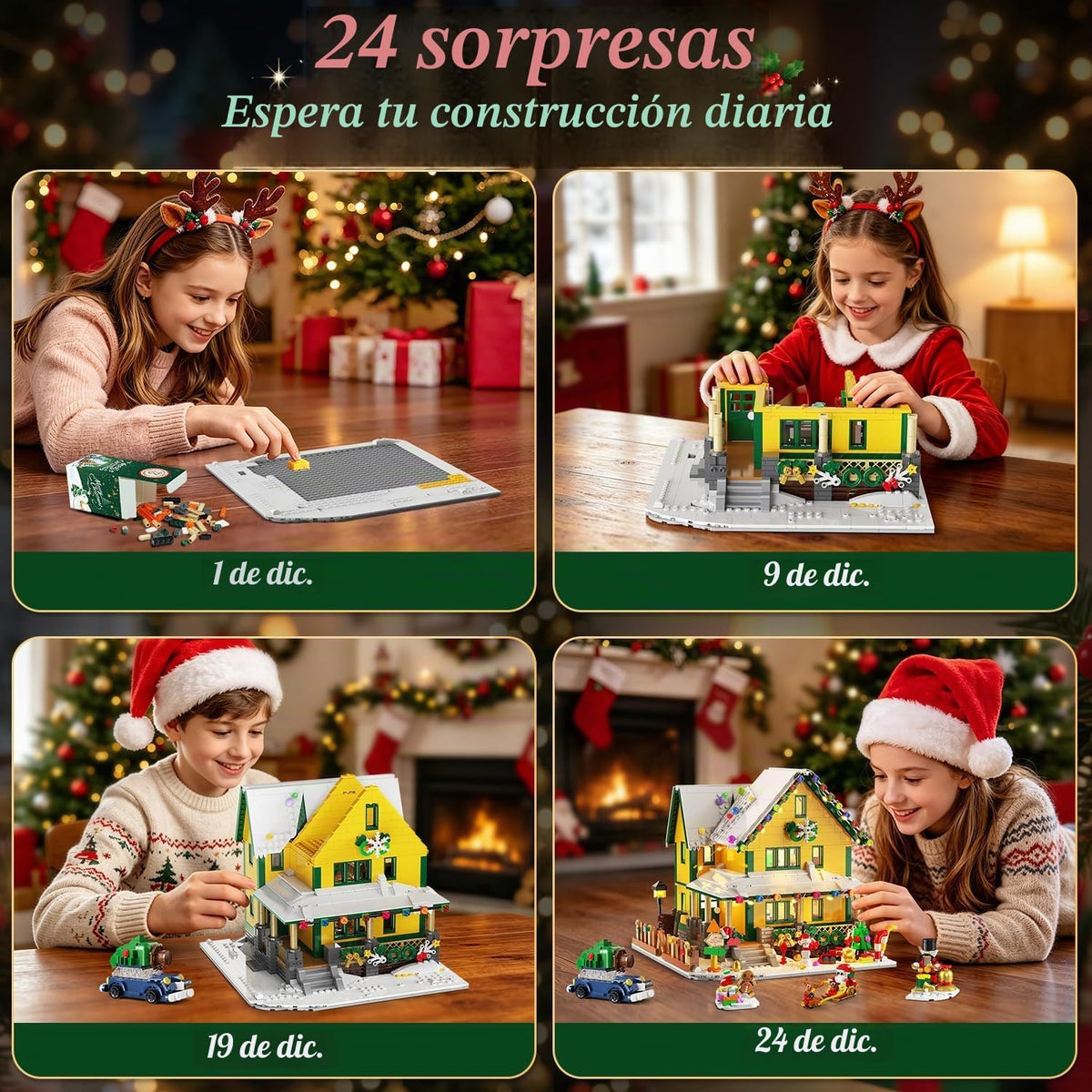 INSOON Calendario de Adviento 2026 Casa de Navidad Mini juego de