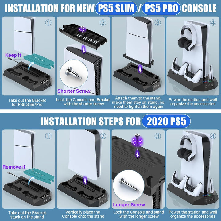 Soporte PS5\/PS5 Slim\/PS5 Pro y estación de refrigeración con esta...