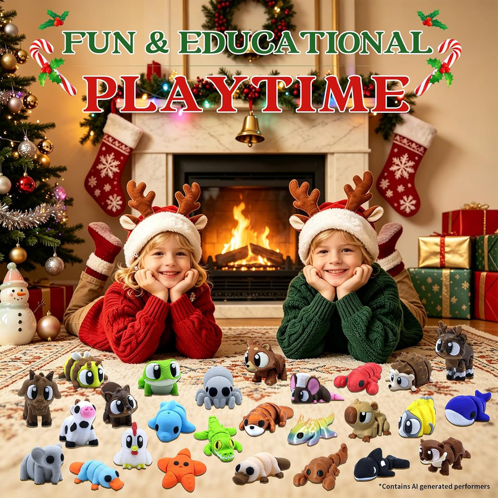 Juego de 50 mini figuras de animales impresos en 3D, juguetes para ansiedad