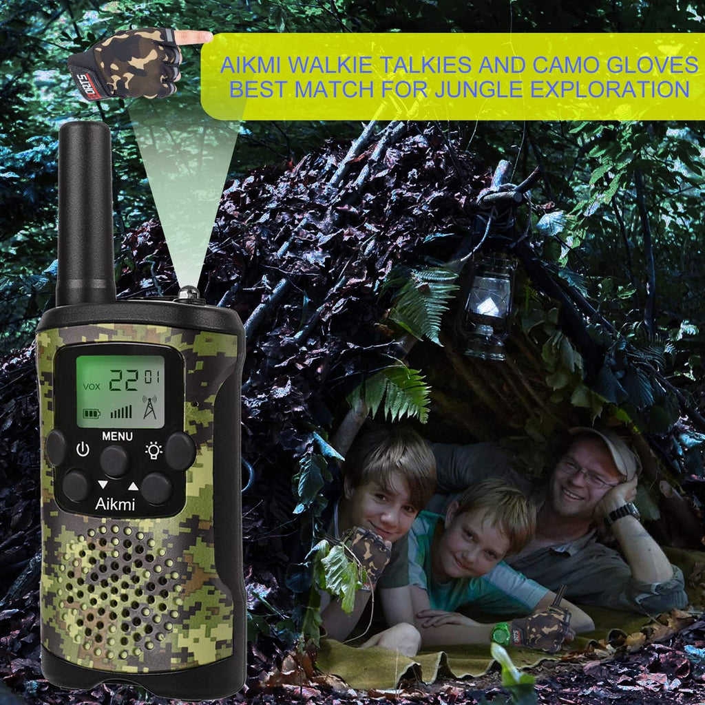 Aikmi Walkie Talkies para niños con guantes de ciclismo, juguete de regalo