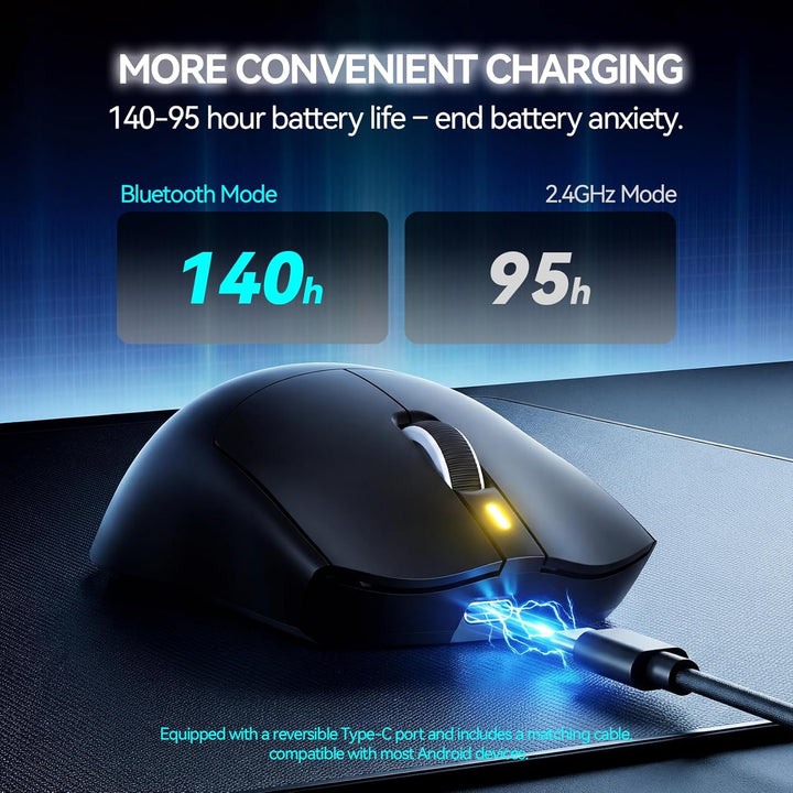 J-Tech Digital Mouse inalámbrico para juegos, diseño, trabajo, 1.66...