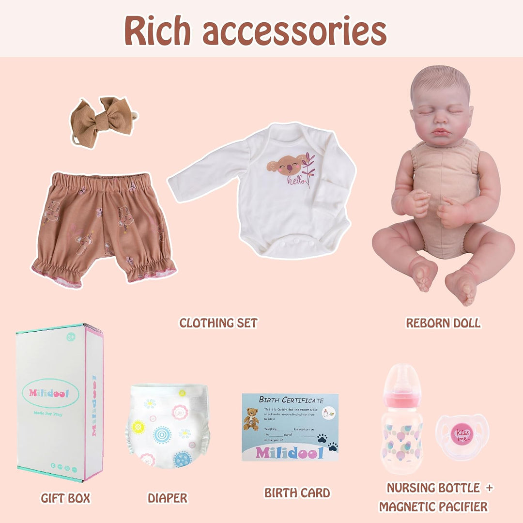 Milidool Muñecas de bebé recién nacidas realistas de 20 pulgadas, c...