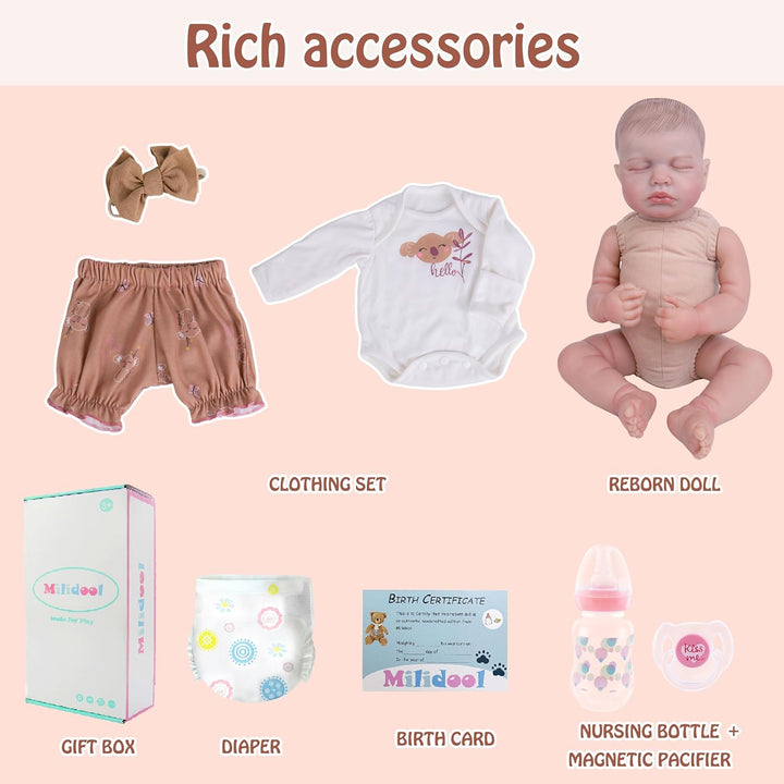Milidool Muñecas de bebé recién nacidas realistas de 20 pulgadas, c...