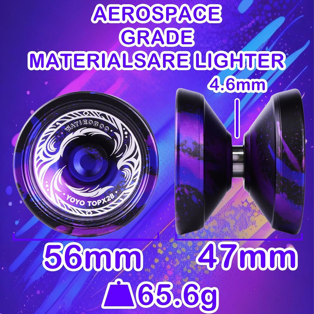 El juego de yoyo de metal 2 en 1 TOPKX28 cuenta con un yoyo mejorado giratorio de dedos, adecuado para niños, adultos, principiantes y profesionales para realizar trucos de Yoyo.