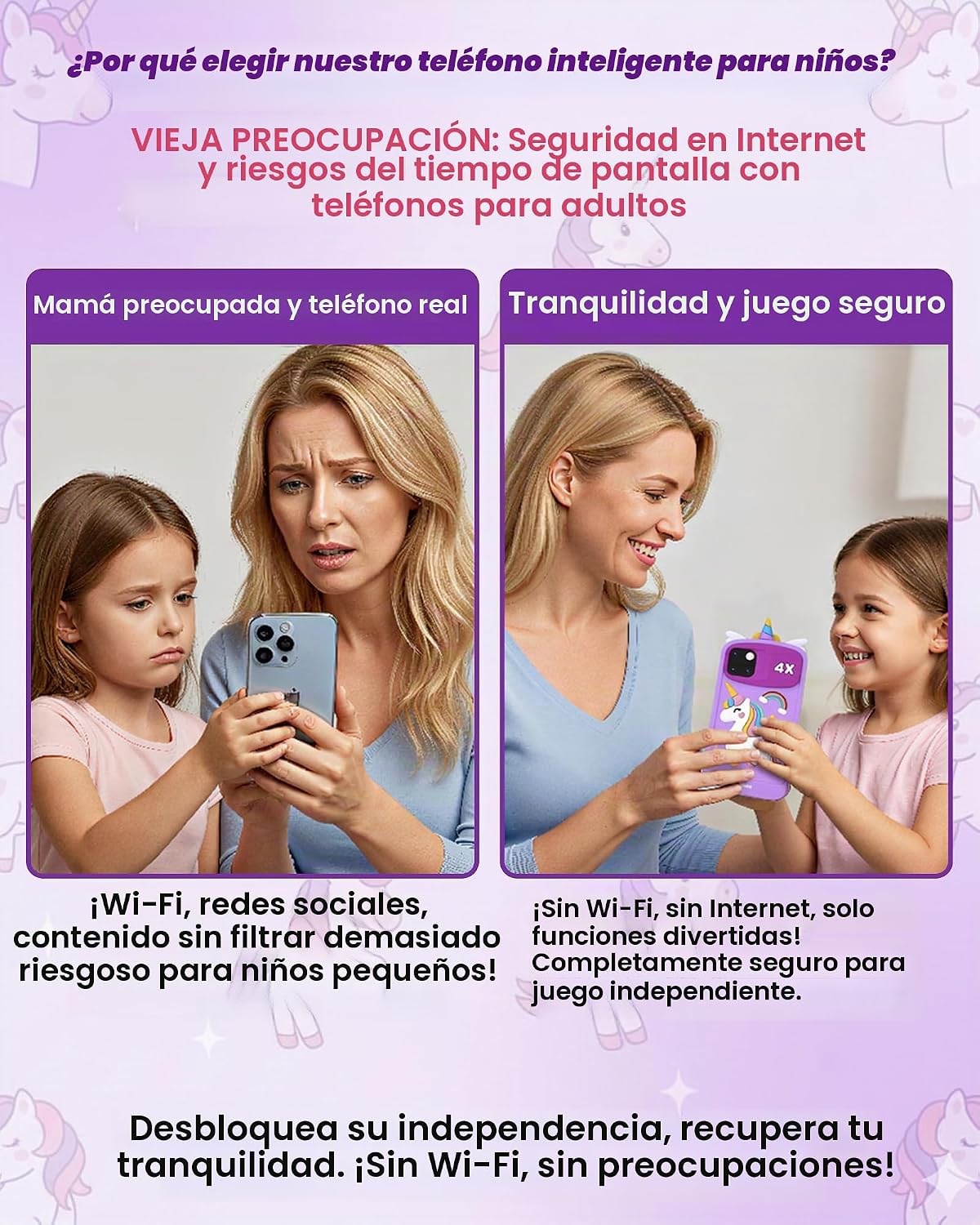 Teléfono inteligente para niños para niñas de 3 a 12 años, teléfonos de