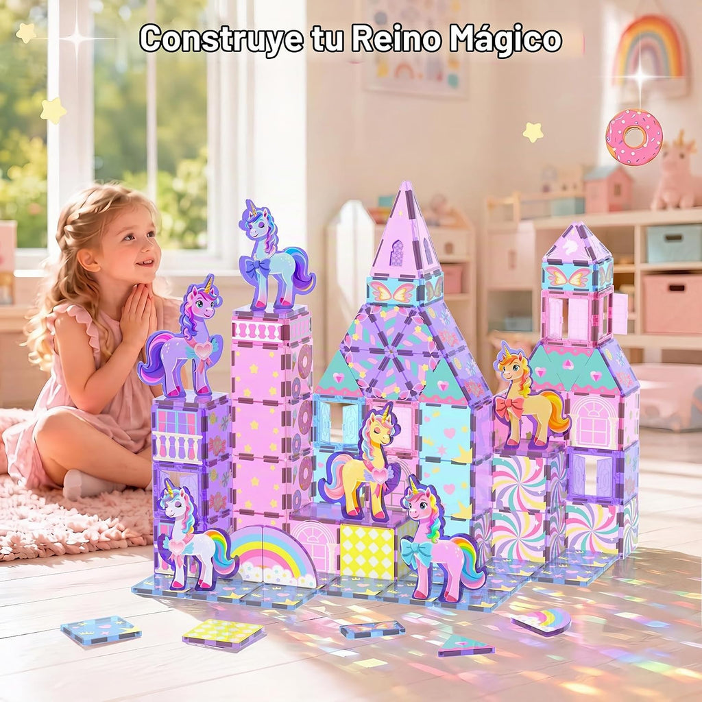 GobiDex Juego de construcción de 100 piezas de azulejos magnéticos de