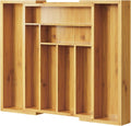 Pipishell Organizador de cajones extensible de bambú para soporte de utensilios, bandeja de cubiertos ajustable, organizador de separadores de cajones de madera para cubiertos, cubiertos, cuchillos en cocina, dormitorio, sala de estar