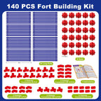 Kit de construcción de fortalezas para niños de 4 a 8 a 12 años, 140 piezas