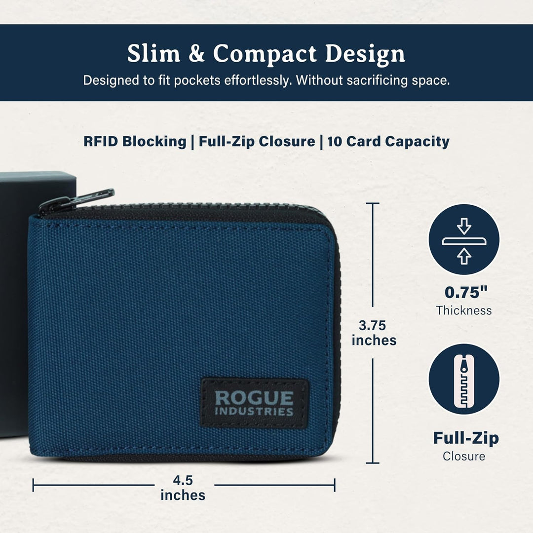ROGUE WALLET Carteras interiores de cuero genuino para hombres, car...