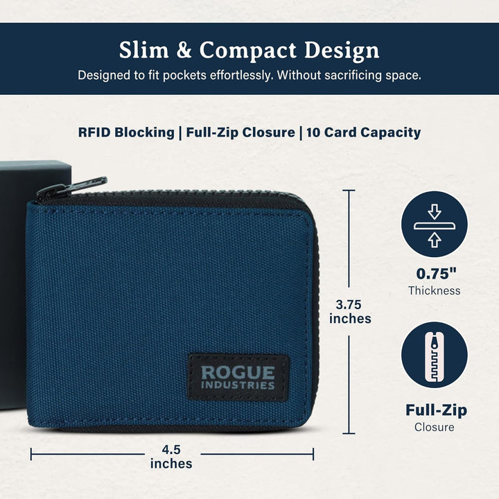 ROGUE WALLET Carteras interiores de cuero genuino para hombres, car...