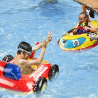 Flotadores inflables de piscina para niños con pistola de agua, flotadores de piscina de barco pirata para niños pequeños, juguetes de piscina inflables para niños de 4 a 8 años, juguetes acuáticos