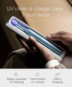 SURI 2.0 Nuevo cepillo de dientes eléctrico sónico con sensor de presión y estuche de viaje con limpieza UV | Batería de más de 1 mes | cepillo de dientes eléctrico para adultos | cepillos de dientes