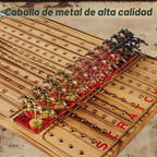HOROW Juego de mesa de carreras de caballos, juego de cartas de carreras de caballos de madera maciza y juego de mesa de dados edición de lujo con 11 caballos de metal, 100 fichas de póquer, 2 dados y 2 cajas de cartas