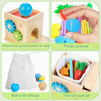 Juguetes Montessori de madera para niños mayores de 1 año, juego de
