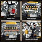 V8 Kit de modelo de motor que funciona, construye tu propio mini motor de automóvil visible, juego de construcción de experimentos de ciencia física para adultos y adolescentes, juguete STEM regalo para niños mayores de 14 años (703 piezas)