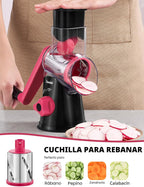 Geedel - Rallador rotativo de queso con manivela, trituradora de queso, cortador de verduras