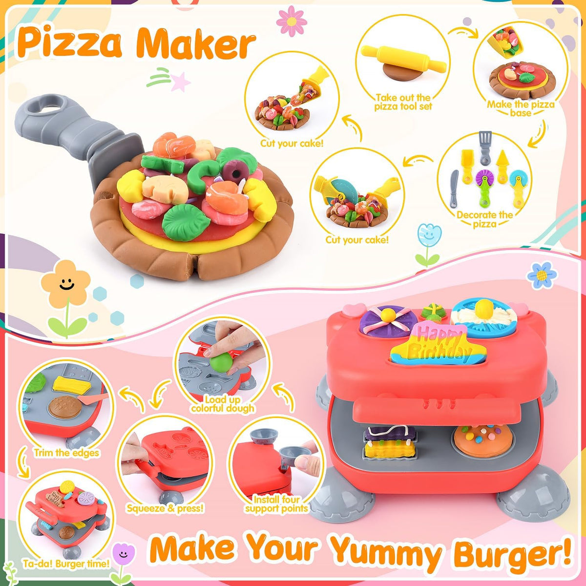 Juego de masa de color 5 en 1 para niños de 3 años en adelante con 24 masas
