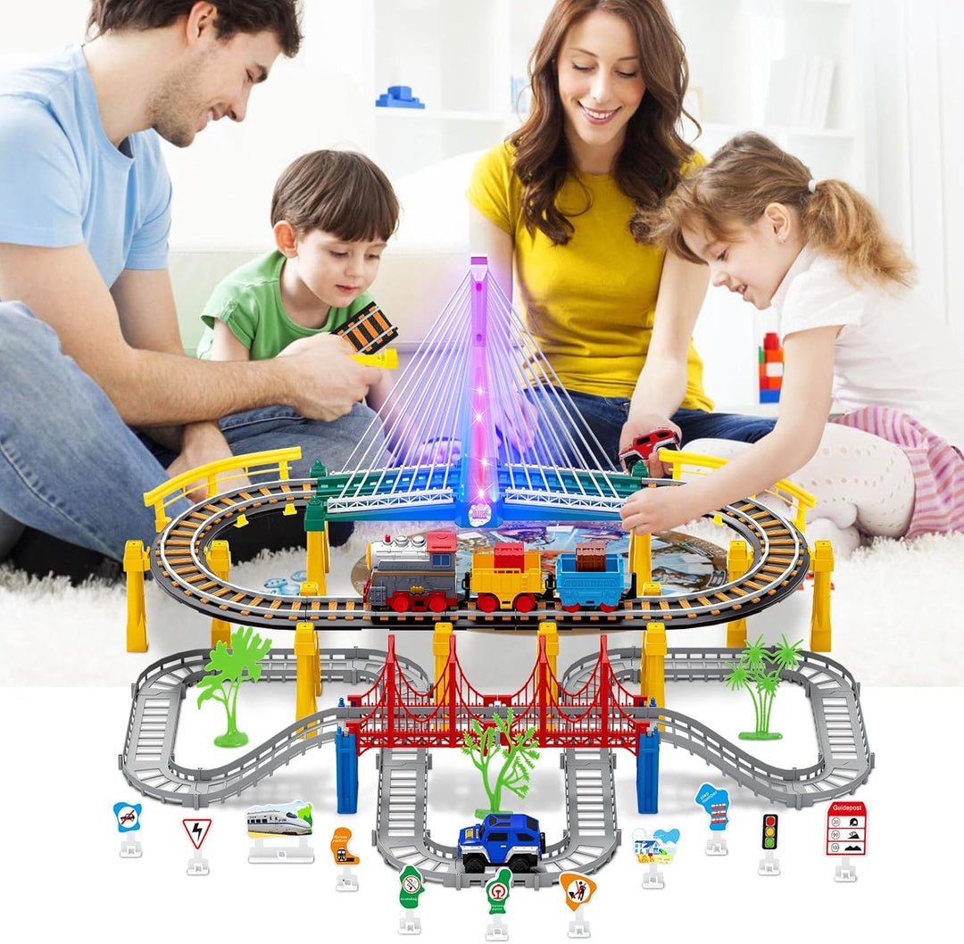 Juego de tren eléctrico para niños de 4 a 8 años con juego