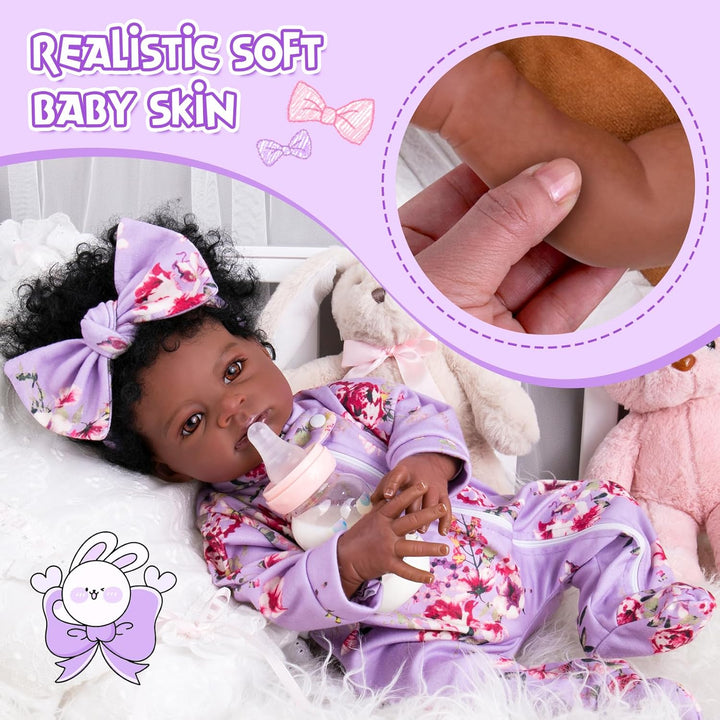 Aori Muñecas Reborn de bebé negras para niñas - Muñecas de bebés am...