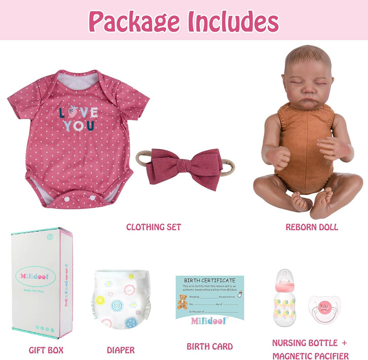 Milidool Reborn Baby Dolls Black Girl - Muñecas de bebé realistas d...