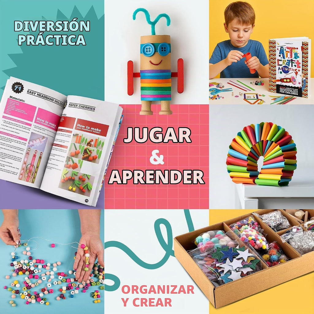 Más de 3000 piezas de suministros de arte y manualidades para niños de 3 a