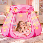 Princess Castle - Tienda de campaña para niñas con alfombra, tienda de campaña desplegable para niños