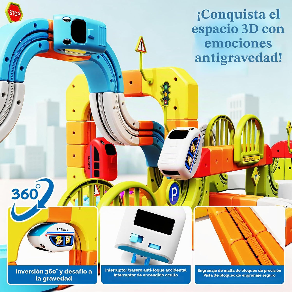 Juego de tren eléctrico 91PCS estándar 3D STEM Track Toy